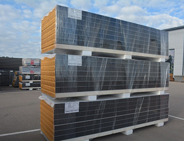 Stacked sandwich panels in the sunshine